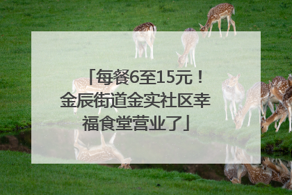 每餐6至15元！金辰街道金实社区幸福食堂营业了