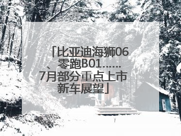 比亚迪海狮06、零跑B01……7月部分重点上市新车展望