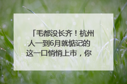 毛都没长齐！杭州人一到6月就惦记的这一口悄悄上市，你打算尝鲜吗？