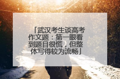 武汉考生谈高考作文题：第一眼看到题目很慌，但整体写得较为流畅
