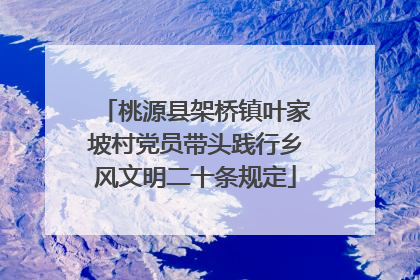 桃源县架桥镇叶家坡村党员带头践行乡风文明二十条规定