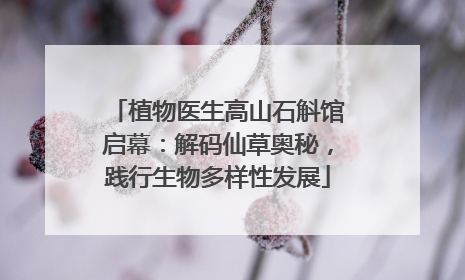 植物医生高山石斛馆启幕：解码仙草奥秘，践行生物多样性发展