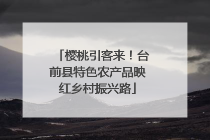 樱桃引客来！台前县特色农产品映红乡村振兴路
