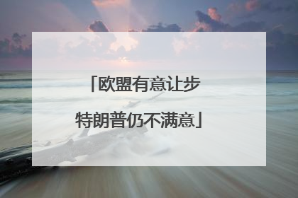 欧盟有意让步 特朗普仍不满意