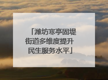 潍坊寒亭固堤街道多维度提升民生服务水平