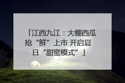 江西九江：大棚西瓜抢“鲜”上市 开启夏日“甜蜜模式”