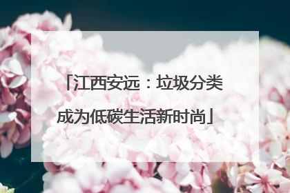 江西安远：垃圾分类成为低碳生活新时尚