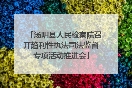 汤阴县人民检察院召开趋利性执法司法监督专项活动推进会