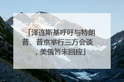 泽连斯基呼吁与特朗普、普京举行三方会谈，美俄暂未回应