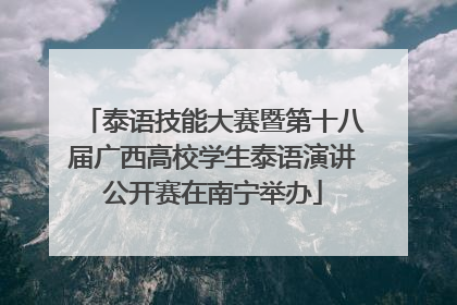 泰语技能大赛暨第十八届广西高校学生泰语演讲公开赛在南宁举办