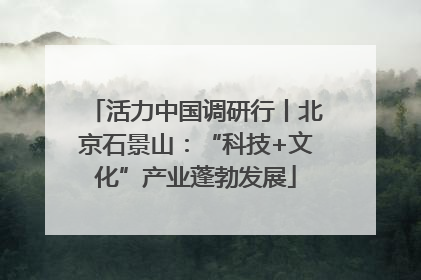 活力中国调研行丨北京石景山：“科技+文化”产业蓬勃发展