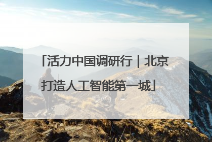 活力中国调研行｜北京打造人工智能第一城