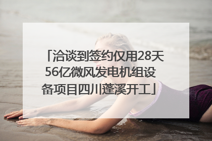 洽谈到签约仅用28天 56亿微风发电机组设备项目四川蓬溪开工