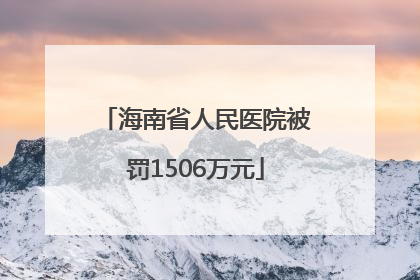 海南省人民医院被罚1506万元