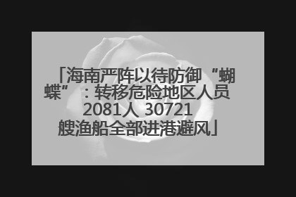 海南严阵以待防御“蝴蝶”：转移危险地区人员2081人 30721艘渔船全部进港避风