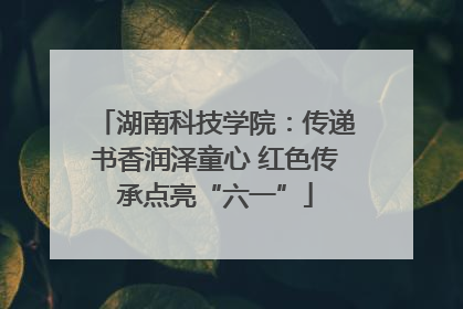 湖南科技学院：传递书香润泽童心 红色传承点亮“六一”