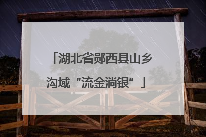 湖北省郧西县山乡沟域“流金淌银”