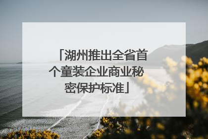 湖州推出全省首个童装企业商业秘密保护标准