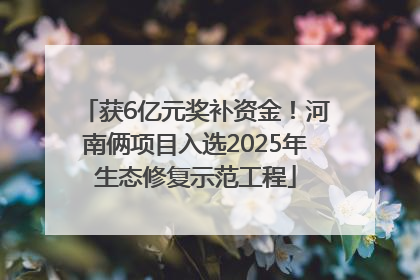 获6亿元奖补资金！河南俩项目入选2025年生态修复示范工程