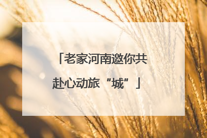 老家河南邀你共赴心动旅“城”