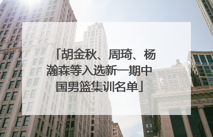 胡金秋、周琦、杨瀚森等入选新一期中国男篮集训名单
