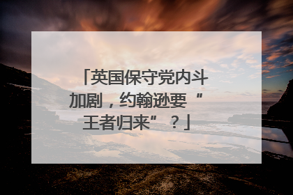 英国保守党内斗加剧，约翰逊要“王者归来”？