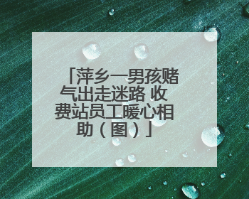 萍乡一男孩赌气出走迷路 收费站员工暖心相助（图）