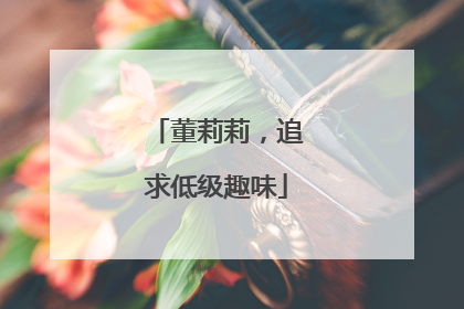 董莉莉，追求低级趣味