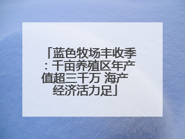 蓝色牧场丰收季：千亩养殖区年产值超三千万 海产经济活力足