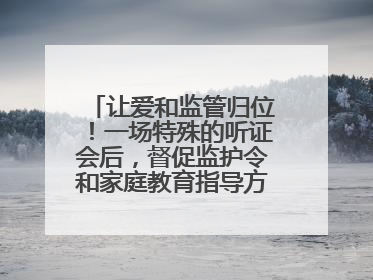 让爱和监管归位！一场特殊的听证会后，督促监护令和家庭教育指导方案同时送达