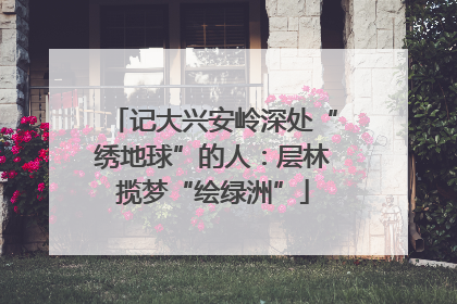 记大兴安岭深处“绣地球”的人：层林揽梦“绘绿洲”