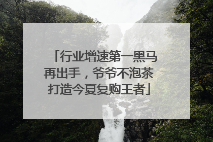 行业增速第一黑马再出手，爷爷不泡茶打造今夏复购王者