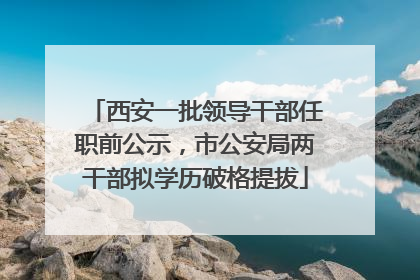 西安一批领导干部任职前公示，市公安局两干部拟学历破格提拔