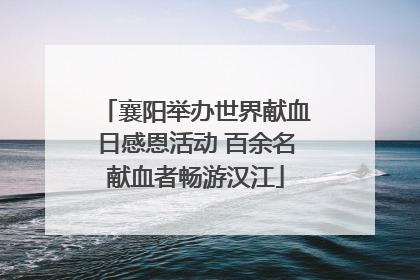 襄阳举办世界献血日感恩活动 百余名献血者畅游汉江
