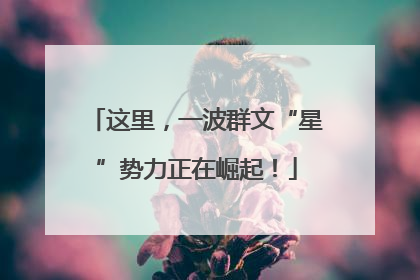 这里，一波群文“星”势力正在崛起！