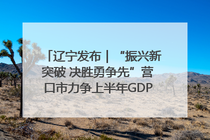 辽宁发布｜“振兴新突破 决胜勇争先”营口市力争上半年GDP增长6%左右