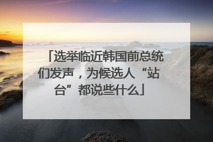 选举临近韩国前总统们发声，为候选人“站台”都说些什么
