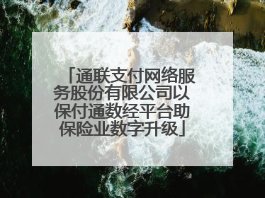 通联支付网络服务股份有限公司以保付通数经平台助保险业数字升级