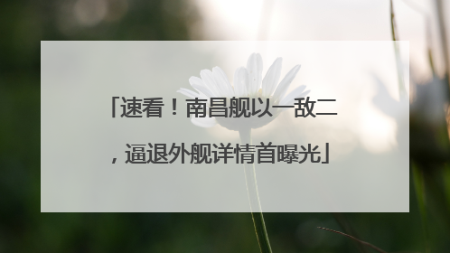 速看！南昌舰以一敌二，逼退外舰详情首曝光