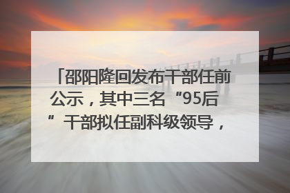邵阳隆回发布干部任前公示，其中三名“95后”干部拟任副科级领导，均系硕士选调生