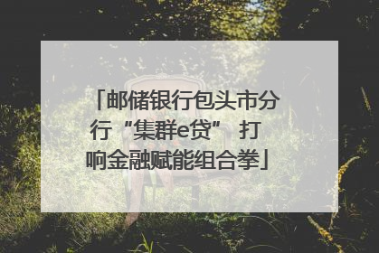 邮储银行包头市分行“集群e贷” 打响金融赋能组合拳