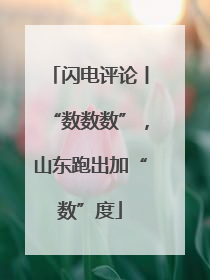 闪电评论丨“数数数”，山东跑出加“数”度