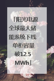 阳光电源全球最大储能系统下线 单柜容量破12.5MWh