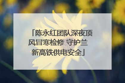 陈永红团队深夜顶风冒寒检修 守护兰新高铁供电安全