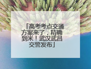 高考考点交通方案来了，精确到米！武汉武昌交警发布