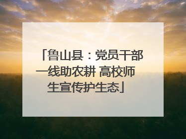 鲁山县：党员干部一线助农耕 高校师生宣传护生态