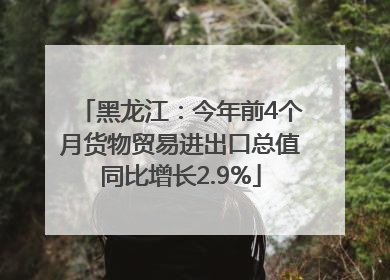 黑龙江：今年前4个月货物贸易进出口总值同比增长2.9%