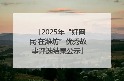 2025年“好网民·在潍坊”优秀故事评选结果公示