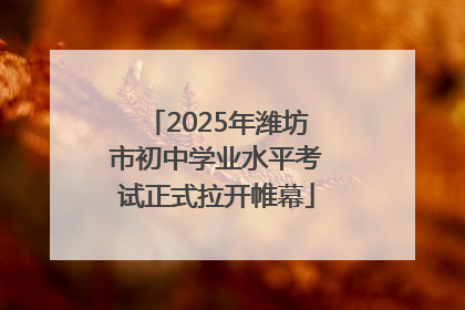 2025年潍坊市初中学业水平考试正式拉开帷幕