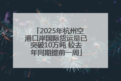 2025年杭州空港口岸国际货运量已突破10万吨 较去年同期提前一周